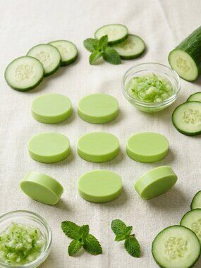 Cucumber Botanical Oval Hand Poured Goat Milk Soap Bar